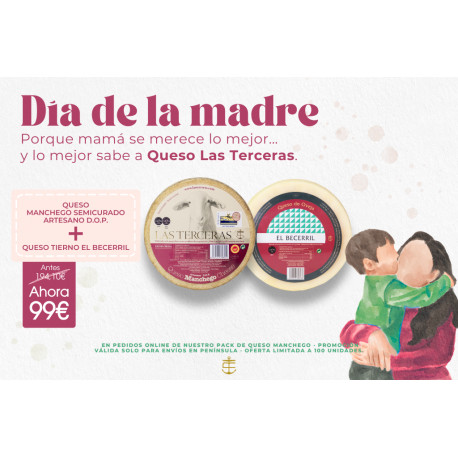 Queso tierno El Becerril + Queso manchego semicurado artesano DOP