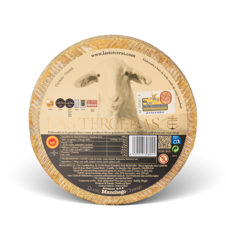 Queso manchego semicurado artesano DOP Las Terceras